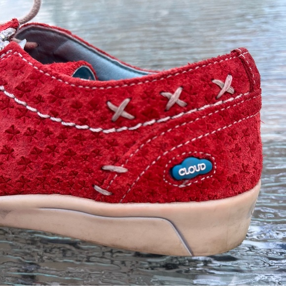 Cloud Adeline Aika Red Suede Lace/Zip Up Sneakers - Picture 11 of 16
